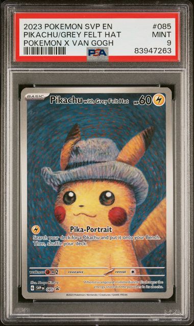 Pikachu with Grey Felt Hat - PSA 9