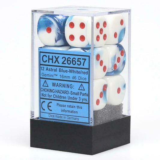 Dice - 12 Count 16mm - Chessex Gemini - Random Color